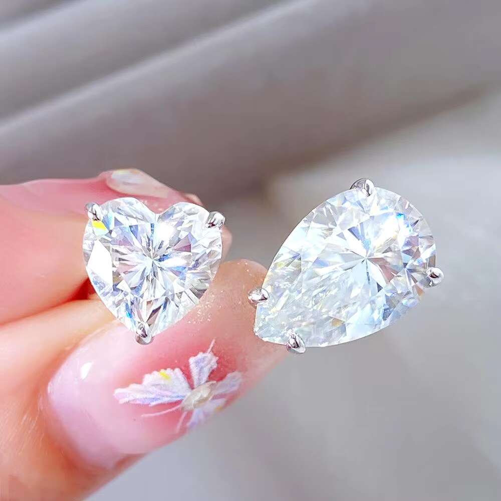 FOXI Valentine Ring Heart Moissanite Diamond Ring 925 Sterling Silver Promise Engagement Wedding Band Rings Party Jewelry Gift