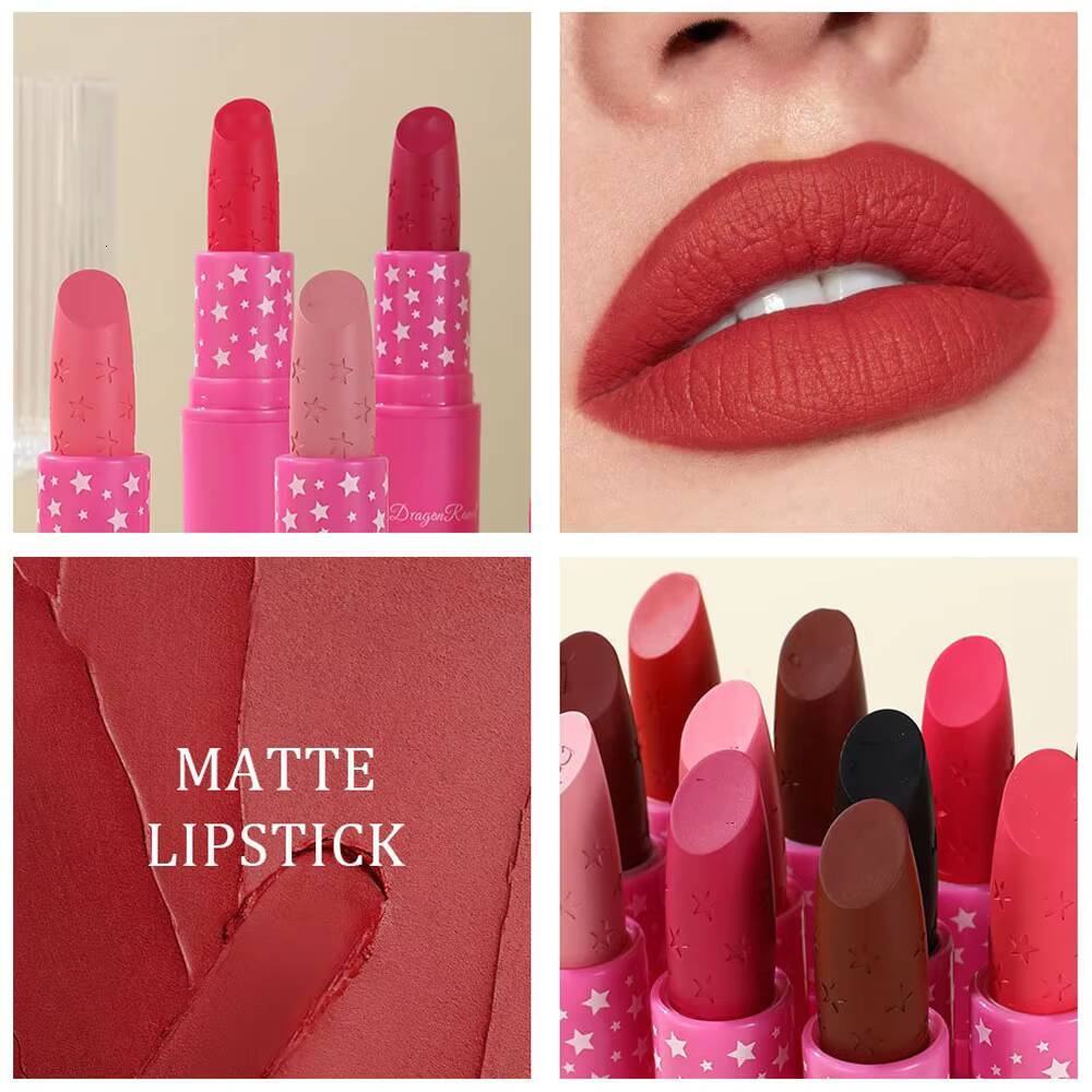Matte Liquid Lipstick Non-stick Cup Long Lasting Velvet Nude Pink Black Lip Gloss Lips Tint Waterproof Korean Makeup happy
