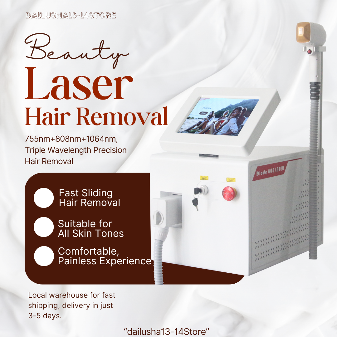 808nm Diode Laser Hair Removal Machine Alexandrit Permanent Removal Cooling Head Painless Laser Epilator