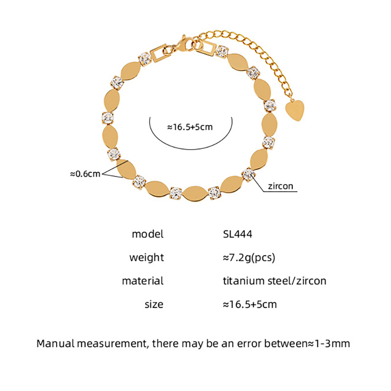 VOBIPY Fashion Bracelet Female Stainless Steel Niche Light Luxury Zircon Overlay Simple All-match Titanium Steel Hand Jewelry