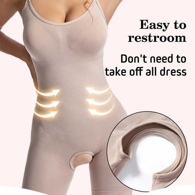 Bodysuit Shapewear Women Open Crotch Tummy Control Full Body Shaper Seamless Slimming Sheath Butt Lifter Abdomen Shapers Corset XJ250614