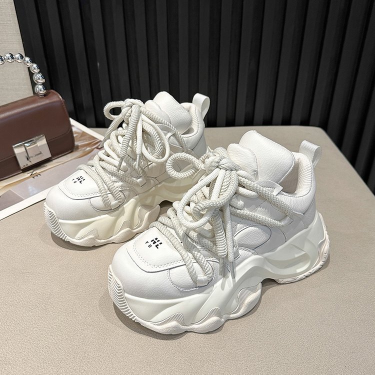 Ddmysports Autumn Winter New Small Stature Casual Running Street Style Dad Shoes Women Thick Sole Platform Height Increasing Sneakers Outdoor Shoes