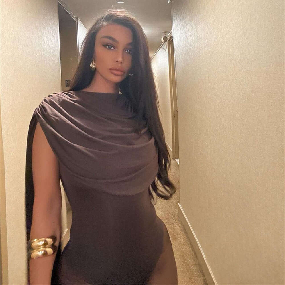 Summer Sexy Hot Girl Large Tie Shawl Long Satin Slim Fit Jumpsuit For Women B5