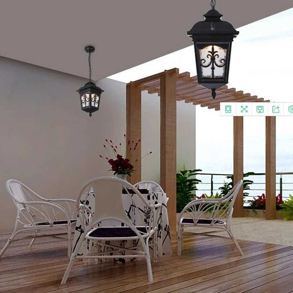 Outdoor Lamp Garden Pendant Lamp Gate Hallway Balcony Hanging Lamp Lantern Waterproof Corridor Aisle Courtyard Ceiling Lamps W250613