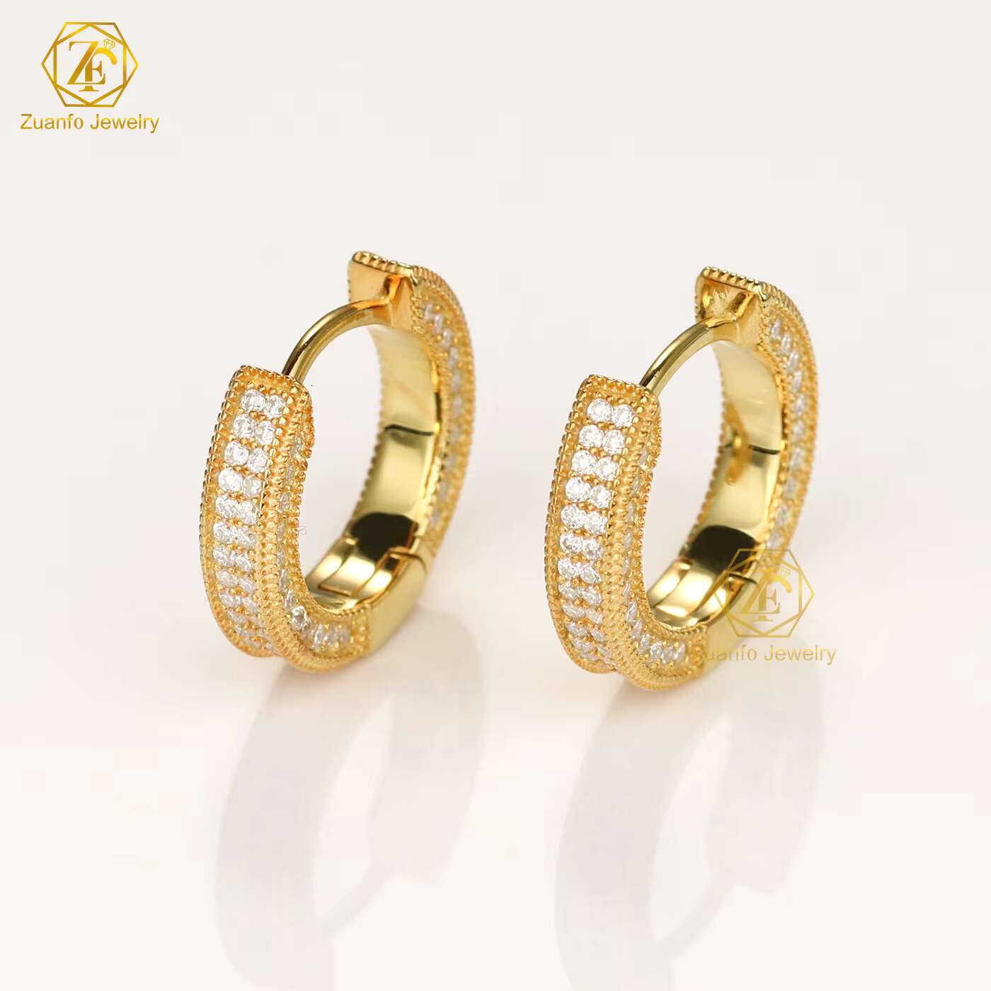 RTS New Arrivals 925 Sterling Silver 18k Gold Hoops Diamond Moissanite Earrings Women Hoop Earrings for Parties