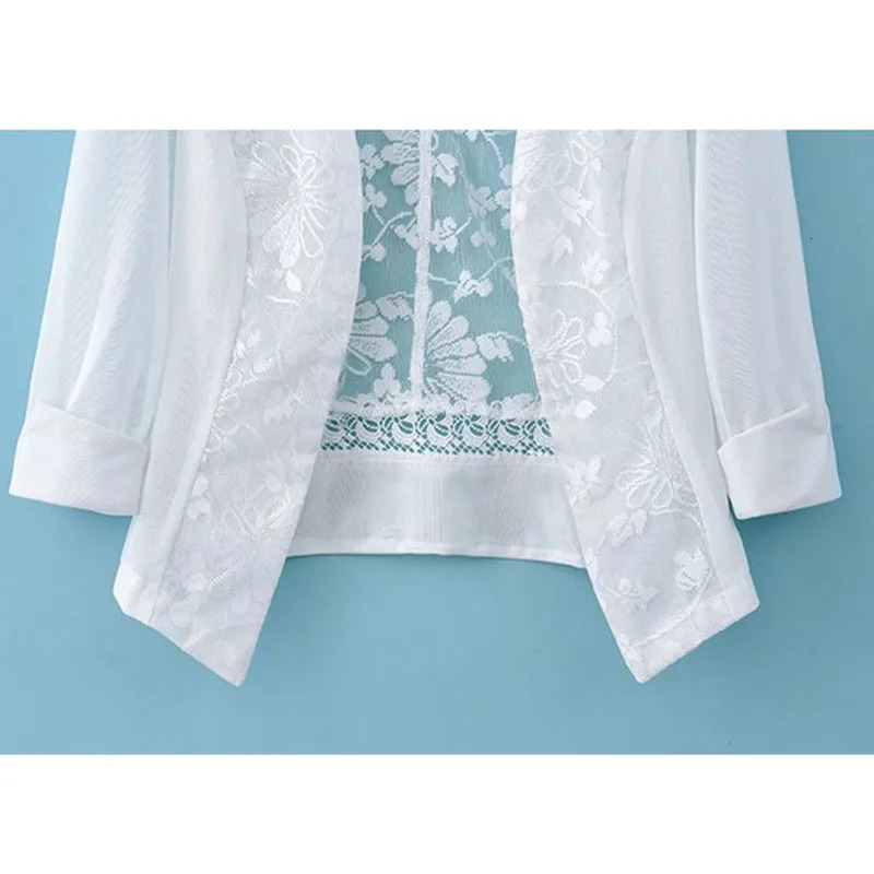 HighEnd Small Shawl With Skirt Womens Cheongsam Fashion Coat Summer Skynet Yarn Joker Tank Top Sunscreen Clothing 250611