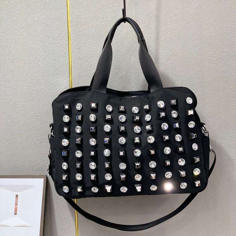 Large Capacity Rhinestone Inlaid Fashion Handbag Travel 2025 New Women's Crossbody Commuter Bag