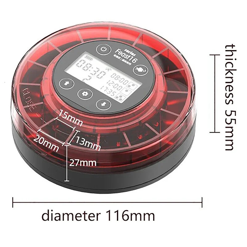 Automatic Fish Feeder for Aquarium Automatic Food Dispenser with Timer Rechargeable Timer Feeder with USB Cable LCD Display 250624