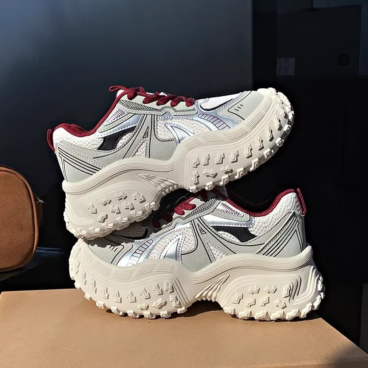 Ddmysports Platform Dad Sneakers For Women Ins Style Spring New Height Increasing Slimming Breathable S Shoes Versatile Casual Sports Outdoor Shoes