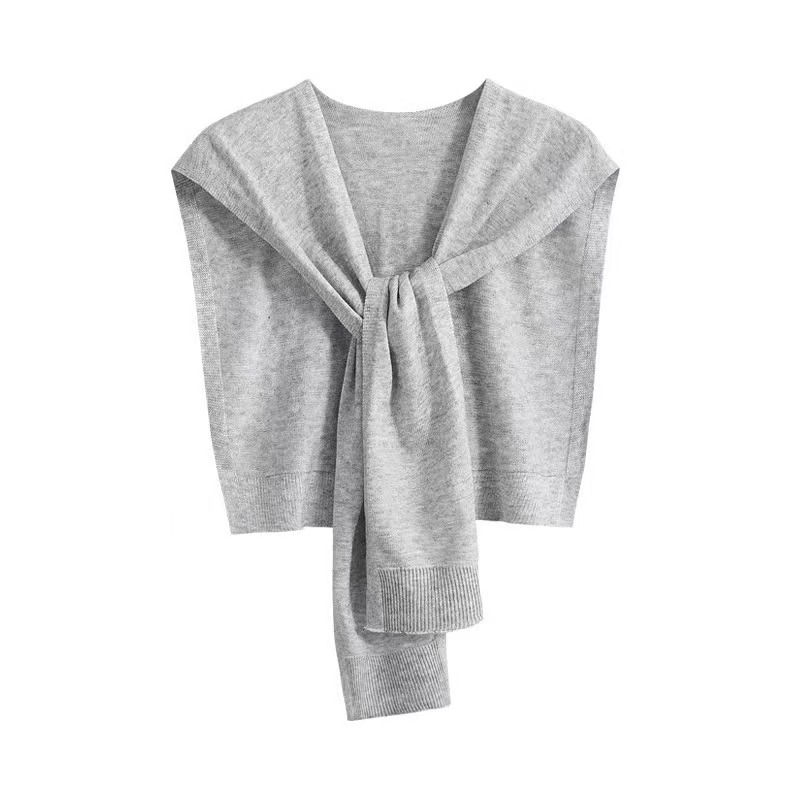 K1017 2025 Summer Office Internet Celebrity Multifunctional All-match Thin Outerwear Air-conditioned Room Knitted Shawl Solid Color Small Waistcoat