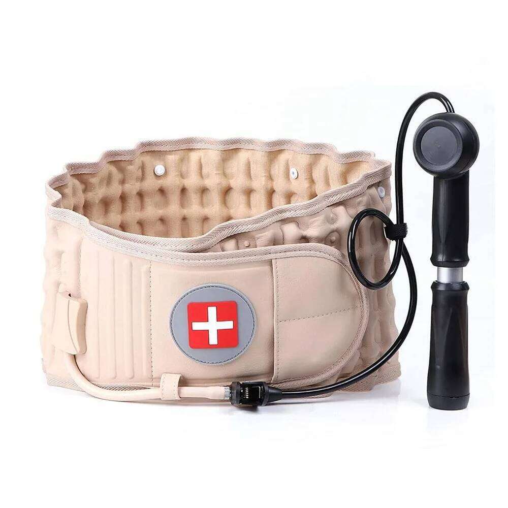 Decompression Belt Lumbar Spine Support Lower Back Air Traction Device With Hand Pump Extension Pad
