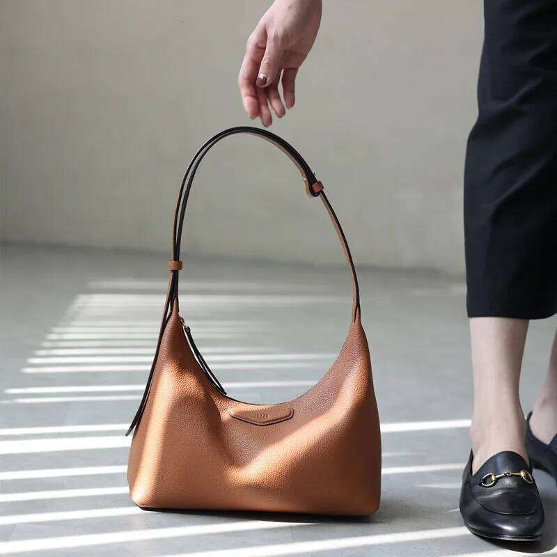 New Arrival Underarm Women Genuine Leather Crossbody Bag Fashion Female Nylon Handbag Messenger Purses