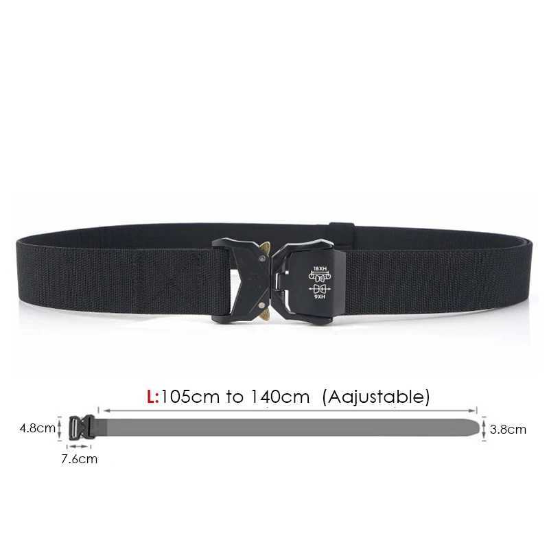 VATLTY 140cm Elastic Belt For Men Aluminum Alloy Quick Release Buckle Strong Nylon Tactical Belt M Military Accessories X250614