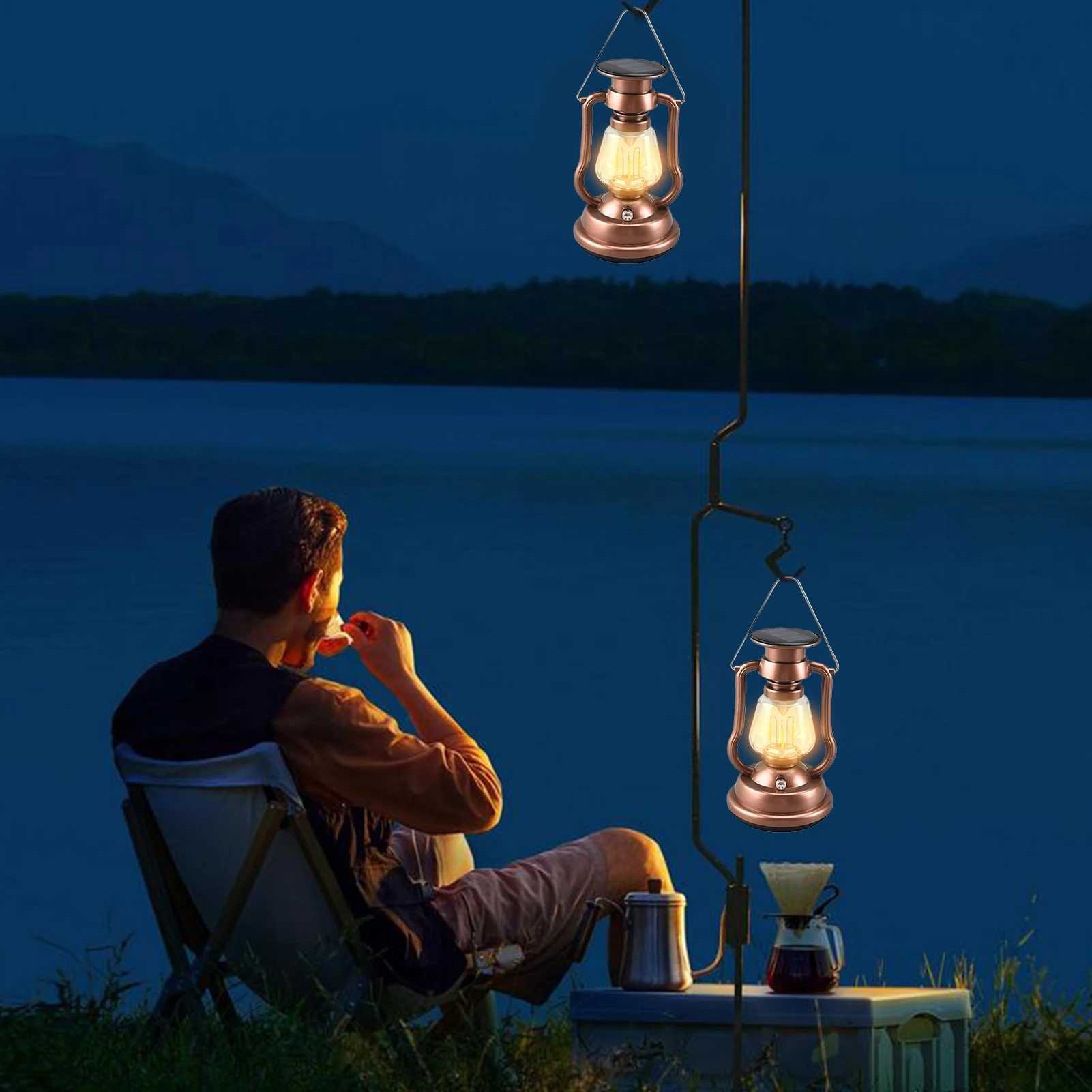 USB Rechargeable Camping Light Portable Hand Crank Generator Camping Tent Light Outdoor Solar Charging Waterproof LED Flashlight W250613