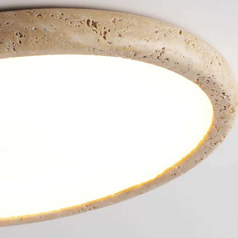 Retro Wabi Sabi Ceiling Light Round Shape Natural Yellow Cave Stone Light Art Decoration Bedroom Living Room Restaurants LightXJ2500613