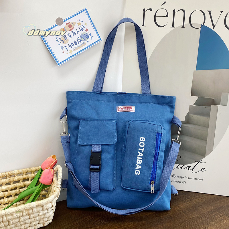 Minimalist Canvas Bag for Women, Large Capacity Tutoring Student Pencil Shoulder Bag, Multifunctional Handbag ddmynov
