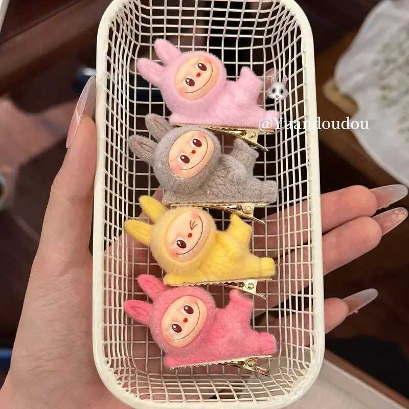 Labubu Colorful Mini Dolls Side Bangs Duckbill Hair Clips Cute Girl Heart Shaped Hair Accessories For Women Z250614