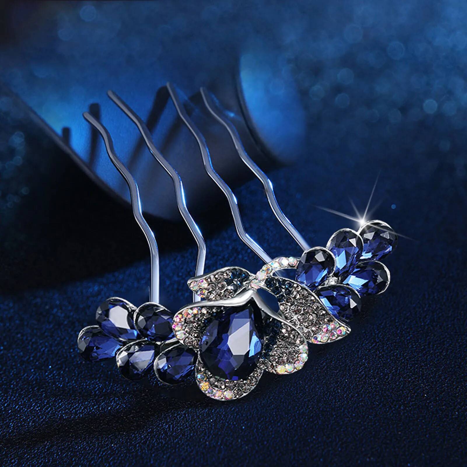 Daily Jewelry for Women Girls Long Holder Bling Rhinestone Combs Crystal Hairpins Bride Wedding Hair Clips