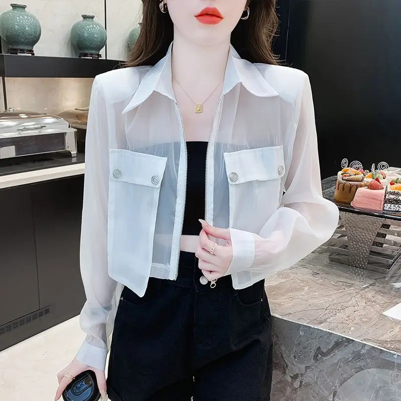Protection jacket women Sunprotective coat Coat for Summer Air Conditioning Clothing Breathable Solid Color 250611
