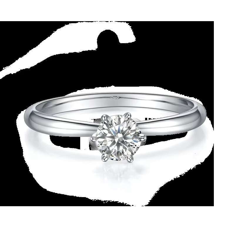 Elegant Promise Rings Classic 925 Sterling Silver 2CT 6 Claws VVS D Moissanite Diamond Engagement Wedding Band for Women
