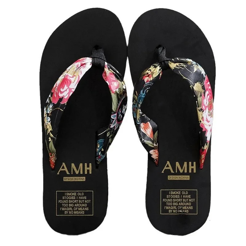 Summer flip flops for women bohemian silk and satin straps casual lame and beach slippers women 250614