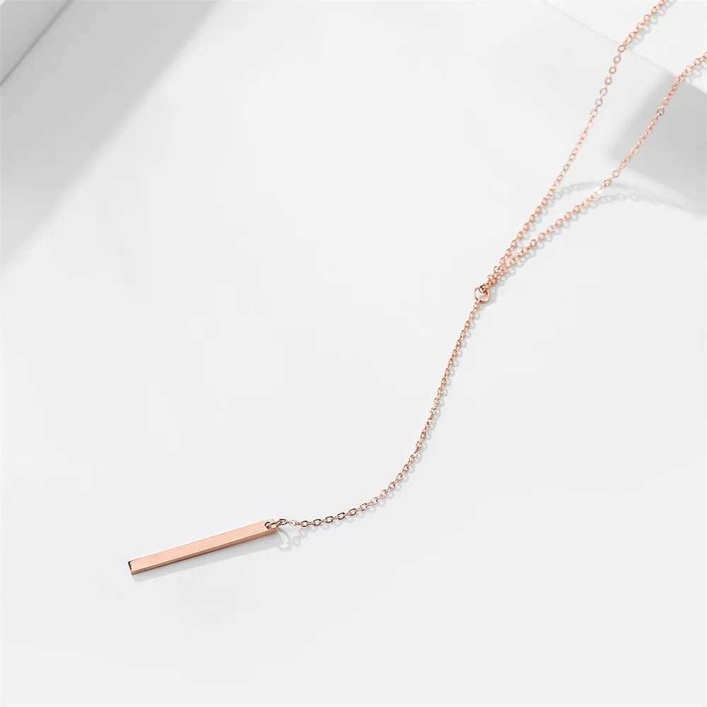 eManco Stainless Steel Y-shaped Vertical Bar Stick Necklace Clavicle Chain Z250614