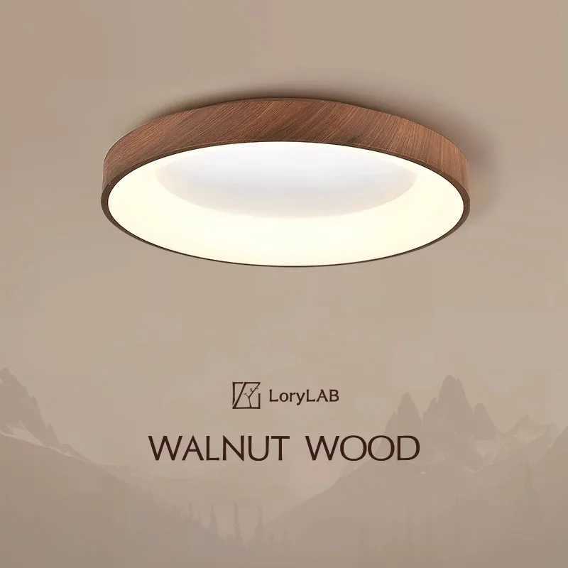 Walnut Color Water Transfer Printing Modern Minimalist Wabi-Sabi Ceiling Light for Living Room Dining Room Bedroom Study XJ2500613