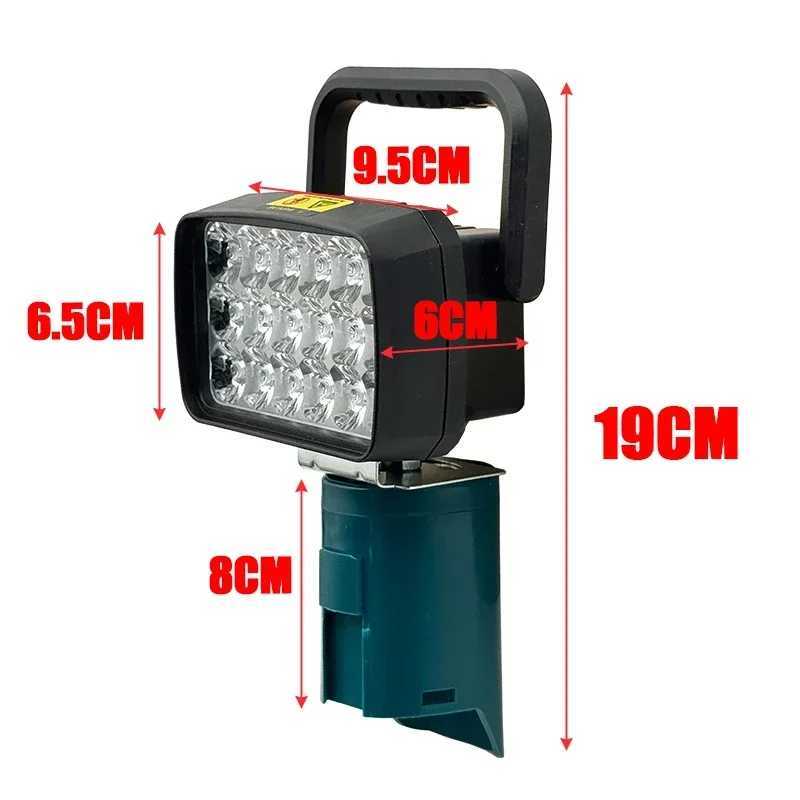 BAT412 Portable Lantern Handheld Outdoor Camping Lamp 18 LED Work Lights Spotlights for Bosch 10.8V 12V Lithium Battery BAT411 W250613