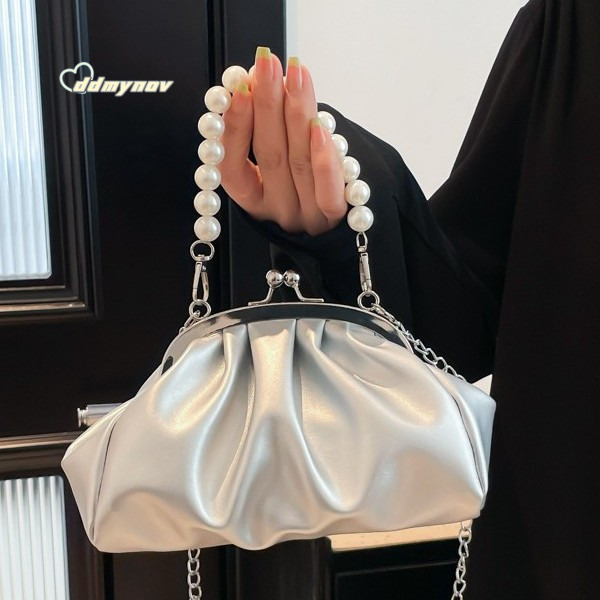 5.1 Bestselling Pearl Handbag Women's 2025 New Niche Pleated Chain Crossbody Bag Compact Quality ddmynov