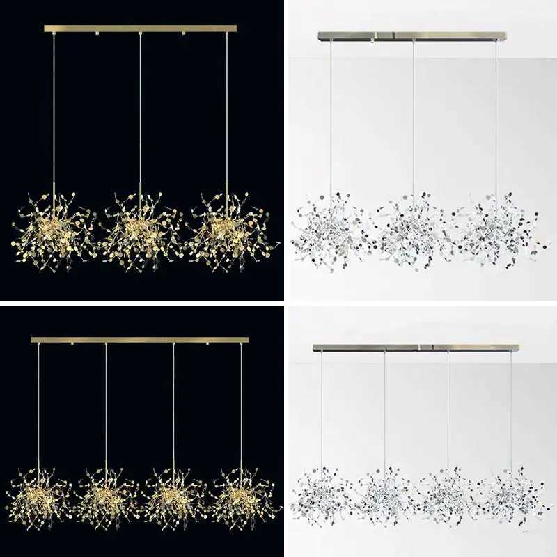 Modern Gold LED Ceiling Pendant Light Fixture Home Decoration Hanging Lamps Dining Room Bedroom Living Room Wall Lustre ChromeXJ2500613