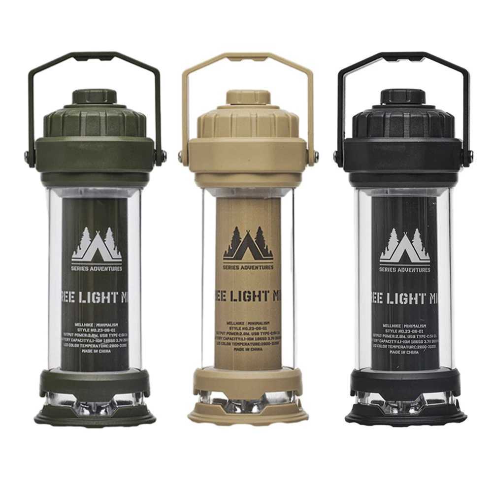 2600mAh LED Camping Lamp TYPE-C Rechargeable Lampshade Emergency Light IPX6 Waterproof Outdoor Lantern Camping Accessories W250613