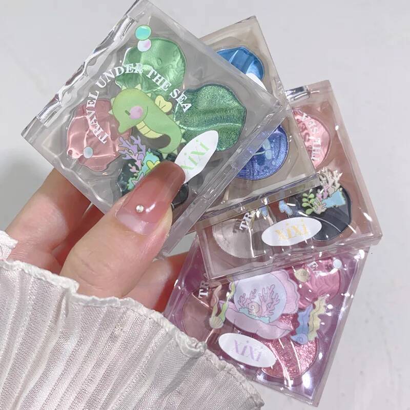 4 Colors Mini Shimmer Matte Green Glitter Metallic Smoky Pigmented Eyeshadow Pallete Cosmetic Makeup Palette