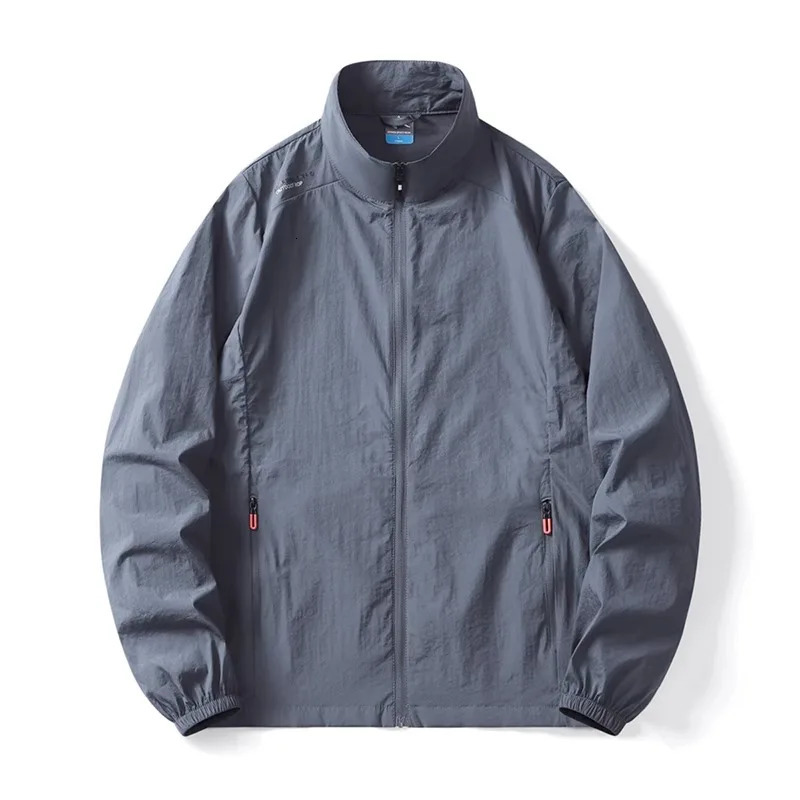 Summer Mens Lightweight Jacket Full Zip Sun Protection Coats Long Sleeve Streetwear for Men Hiking Fishing Pockets 250614