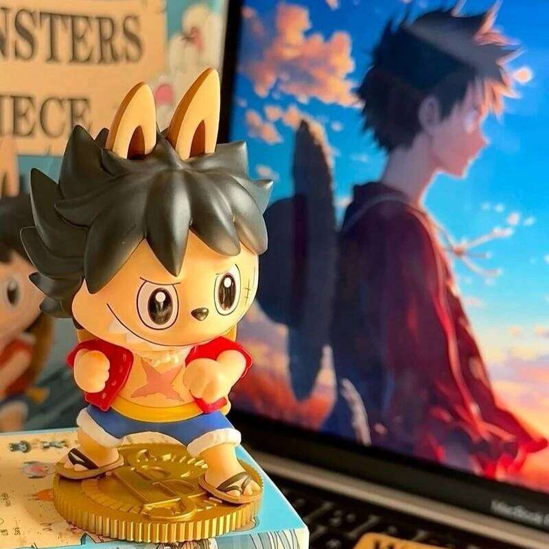 Genuine Popmart One Piece New Labubu The Monsters Joba Monkey D Luffy Series Toy Blind Box Figurine Model Children Gifts