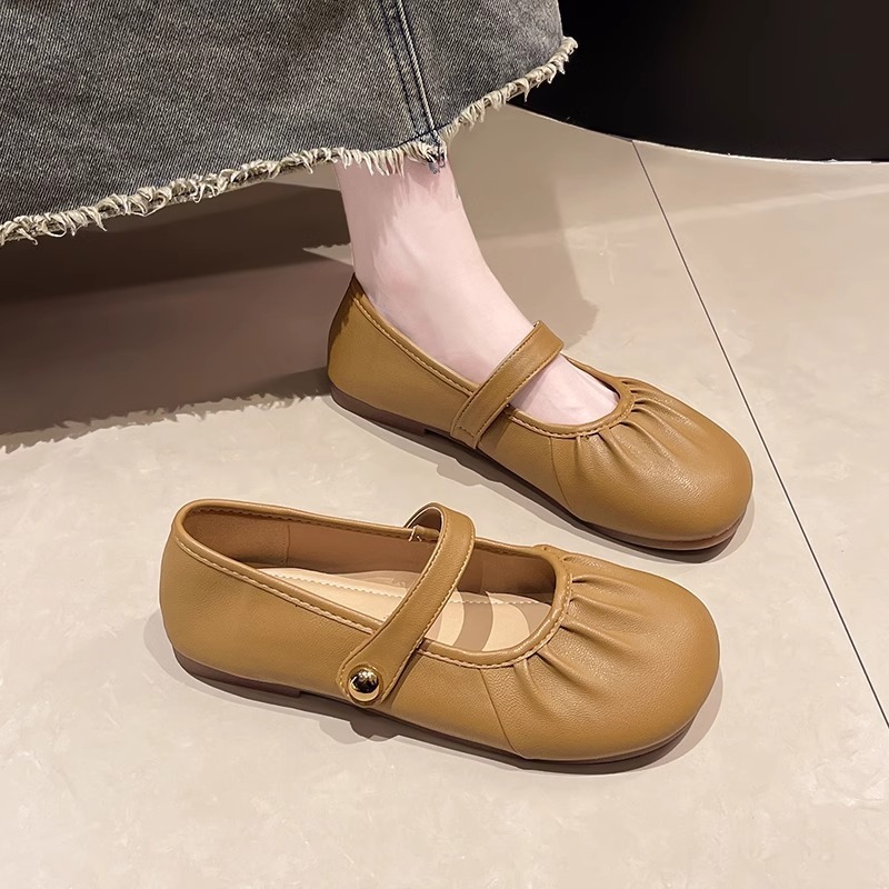 Ddmysports Flat Mary Jane Shoes For Women New Autumn French Style Gentle Evening Breeze Match With Skirts Shallow Soft Sole Loafers Outdoor Shoes
