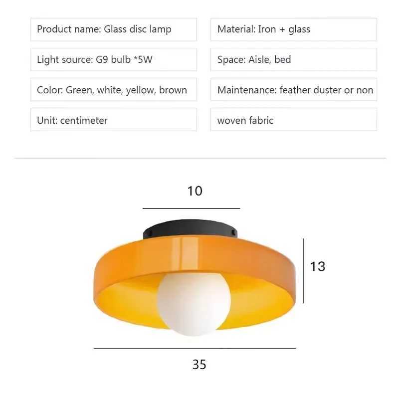 Vintage Glass Ceiling Light G9 35CM Single Head Lamp Source Wall Lamp For Entryway Hallway Balcony Living Room Bedroom LED Light XJ2500613