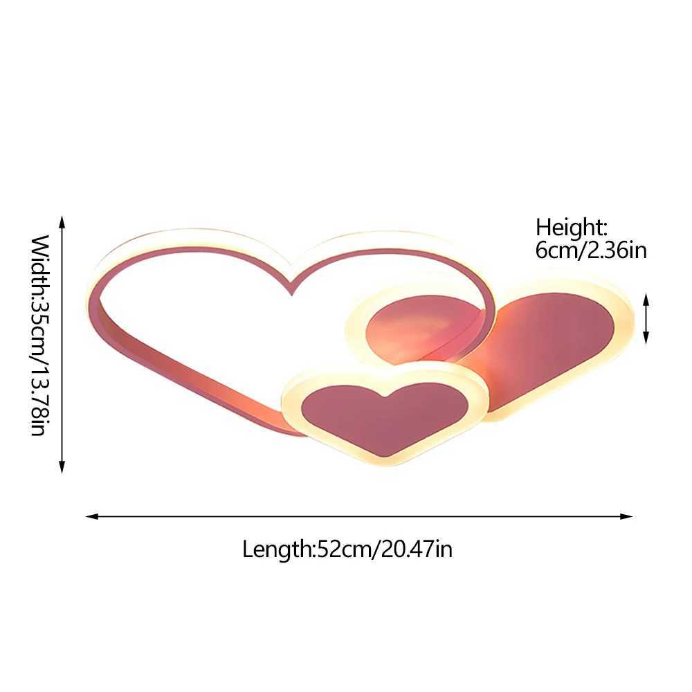 Creative Heart-Shaped Ceiling Light Pink LED Light with Remote Control Eye-Friendly Energy-Saving Perfect for Bedroom XJ2500613