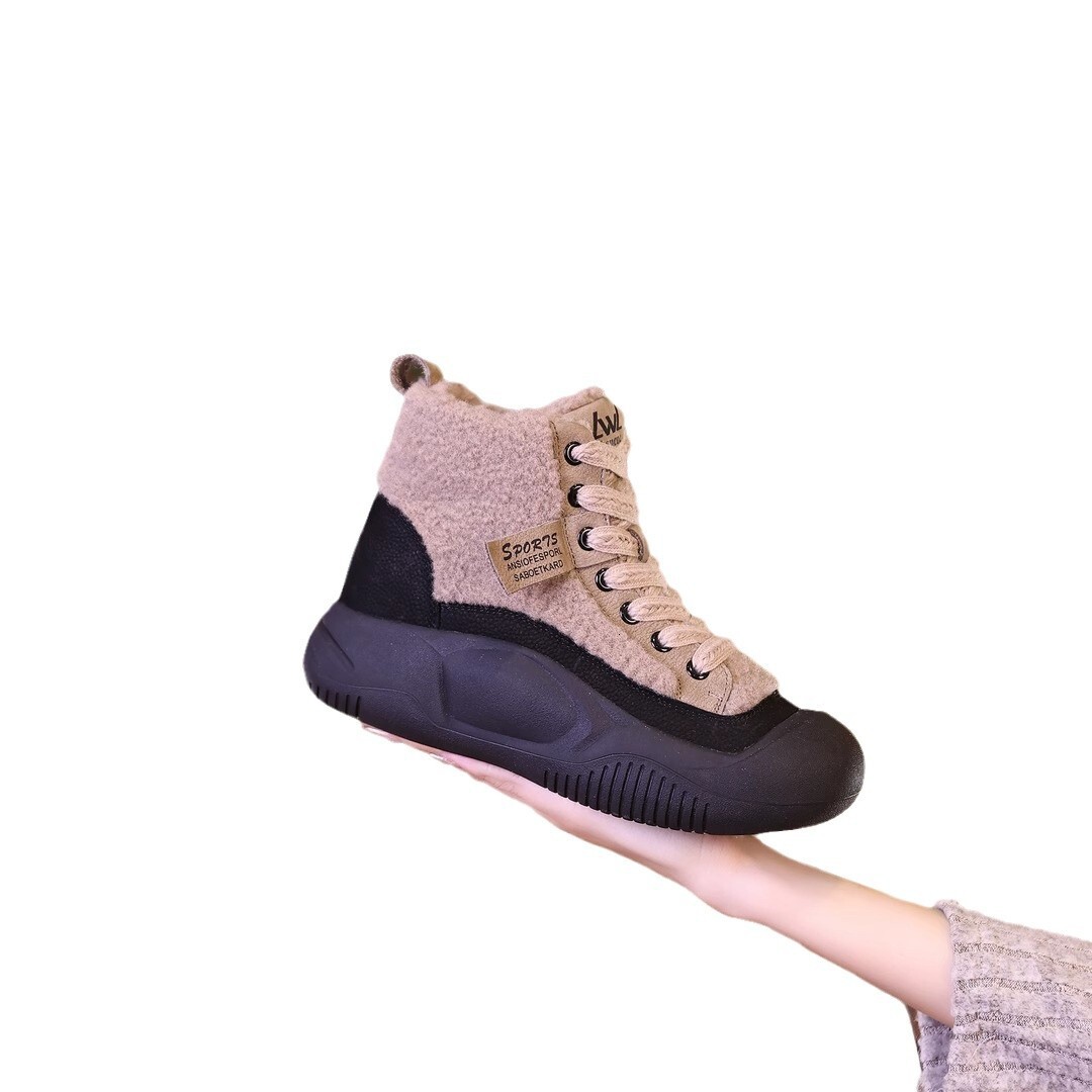 Ddmysports Women S Snow With Fleece Thickened Cotton Shoes Stylish Martin Boots For Autumn And Winter Outdoor Shoes