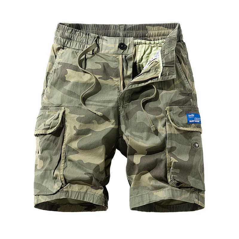 Summer Mens Shorts Thin Beach Pants Loose Straight Leg Pants Casual Camouflage Over the Knee Sports Multi Pocket Work Pants W250614