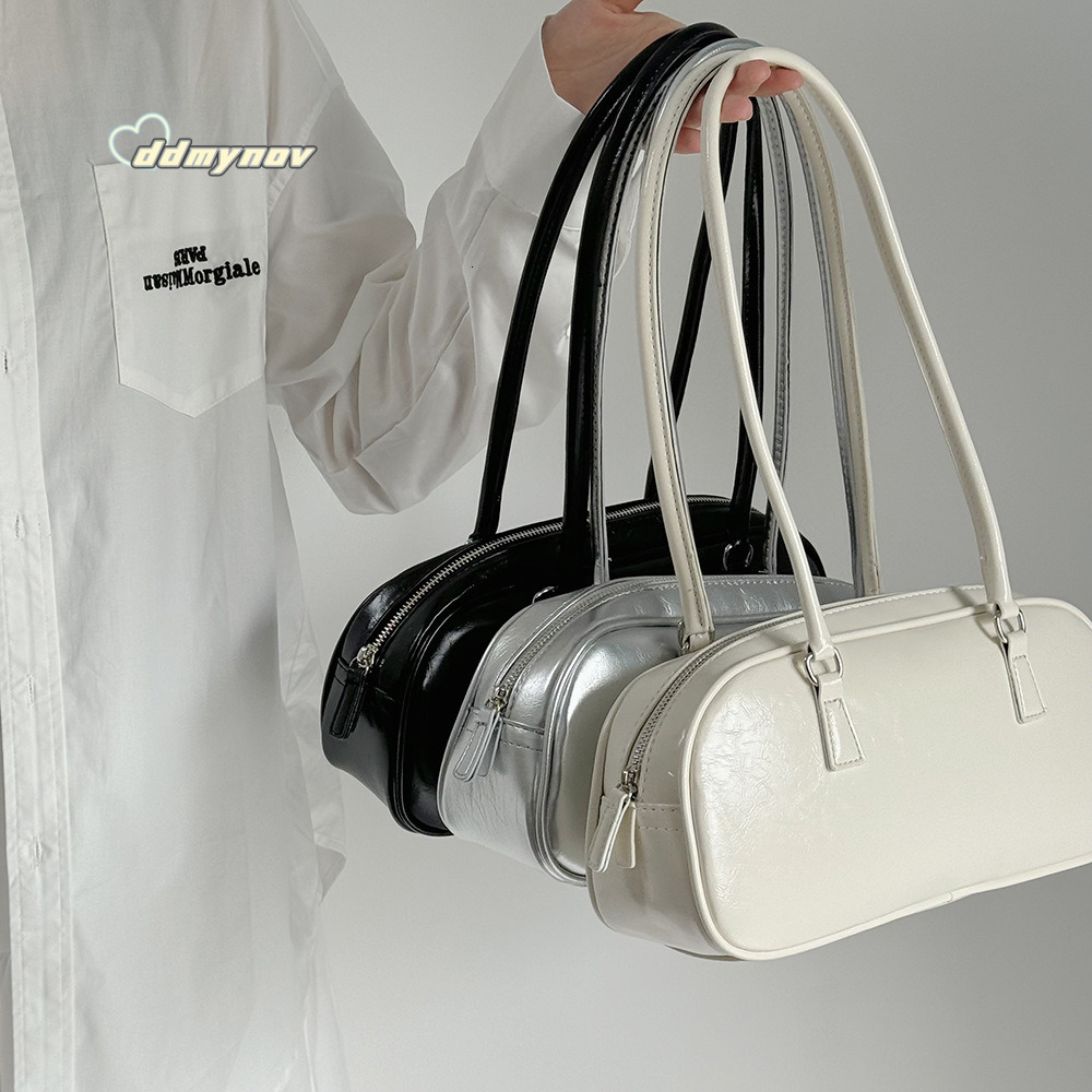 2025 New Handbag Korean Style Niche Shoulder Underarm Trendy Fashion Large Capacity Silver Pillow Bag ddmynov