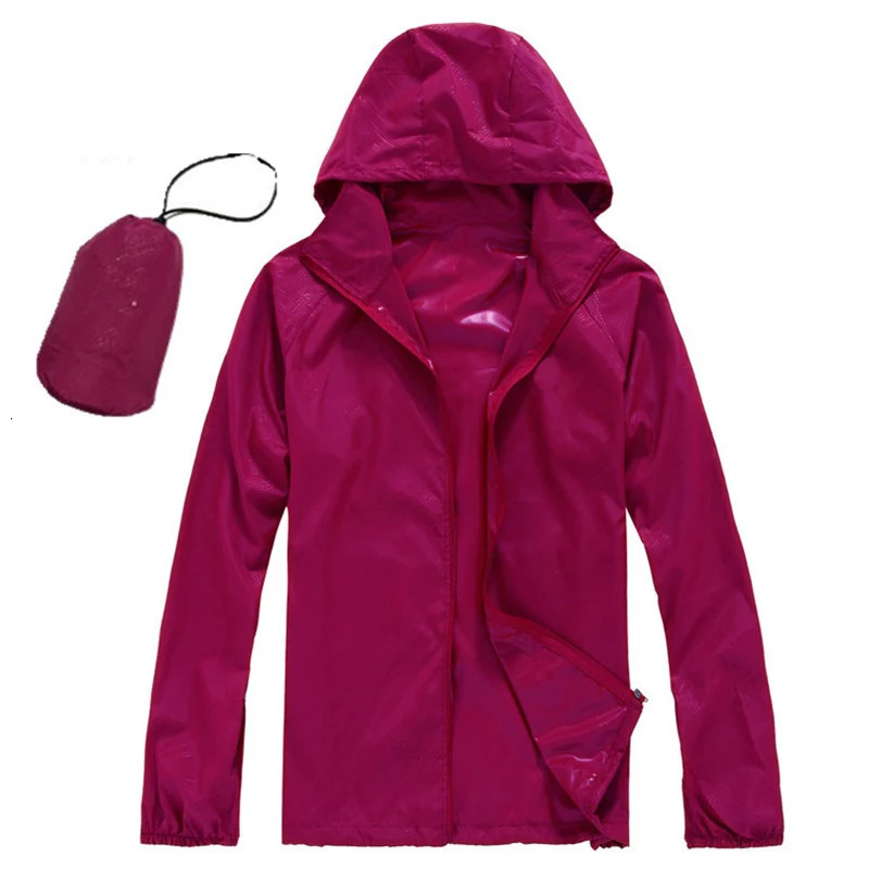 Men Women Quickdrying Jacket Thin Unisex Waterproof Raincoat Outdoor Hiking Cycling Sunscreen UltraLight Rainproof Coat 250614