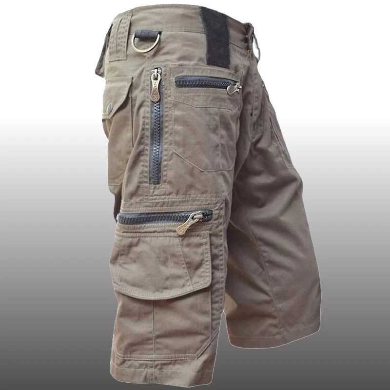 Military Cargo Shorts Men Summer Tactical Joggers Shorts Multi Pockets Streetwear Relaxed Fit Straight Shorts Plus Size 5XL W250614