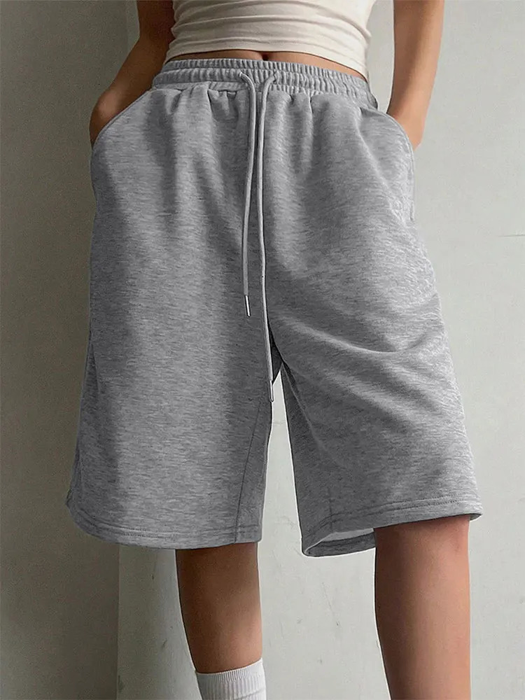 Womens Shorts Summer Streetwear Fashion Casual Slim Laceup Elegant Female Personality Versatile Knitted Loose Pants 250614