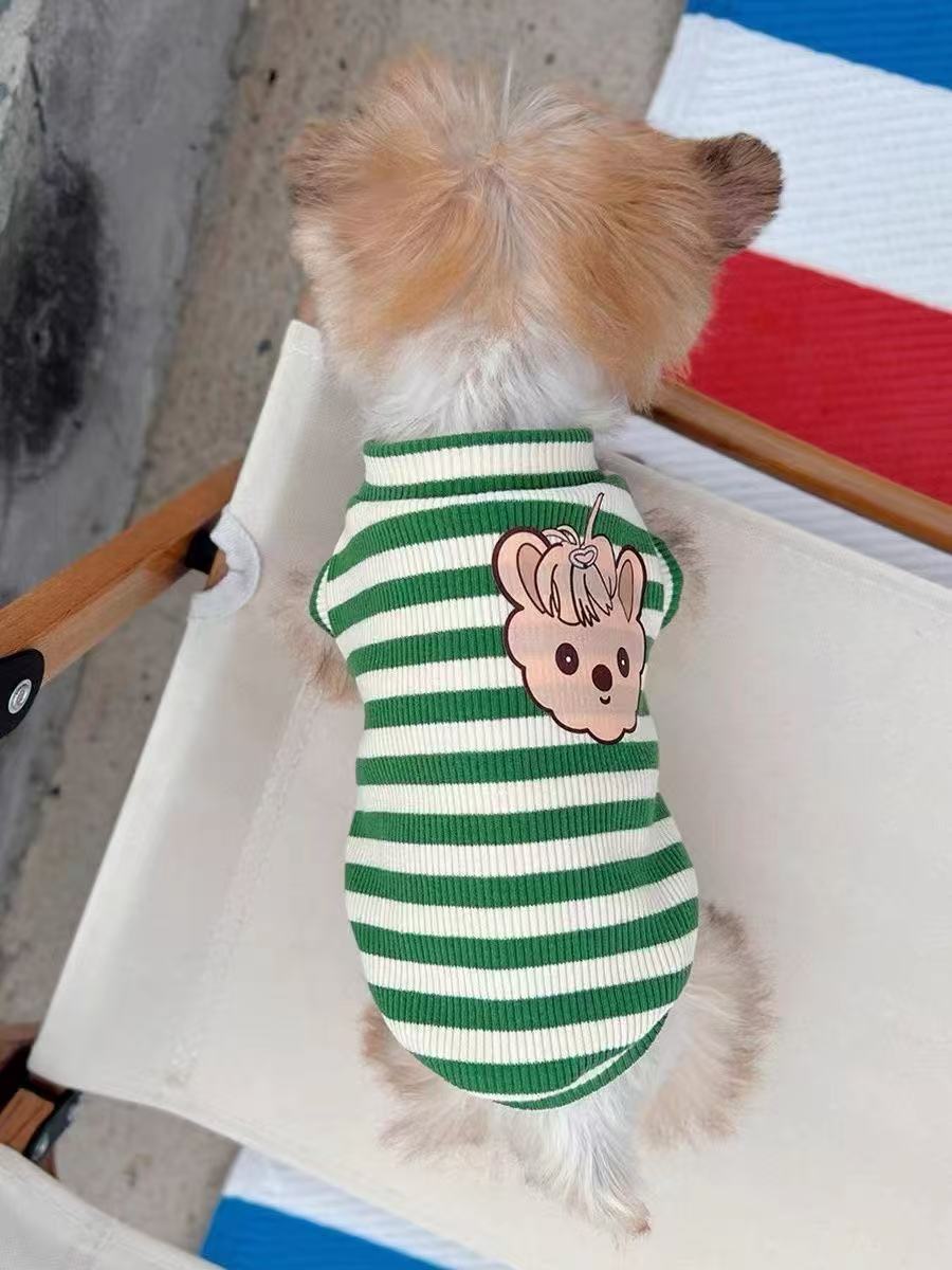 T460Dog autumn new V-neck printed small fresh vest Yorkshire Maltese spring and autumn pet clothes