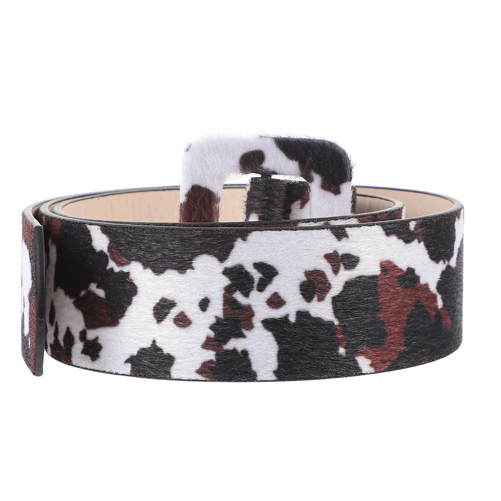 Cow Print Belt Waist for Women Western Skin Printed Fashion Belts X250614
