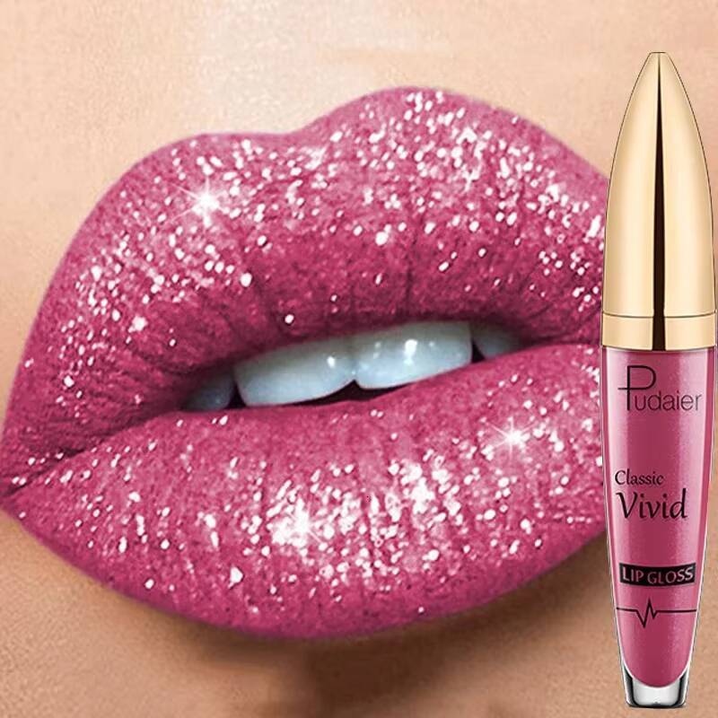18 Colors for Women Long Lasting Matte Glitter Liquid Lipstick Diamond Shiny Gloss Waterproof Lip Makeup happy