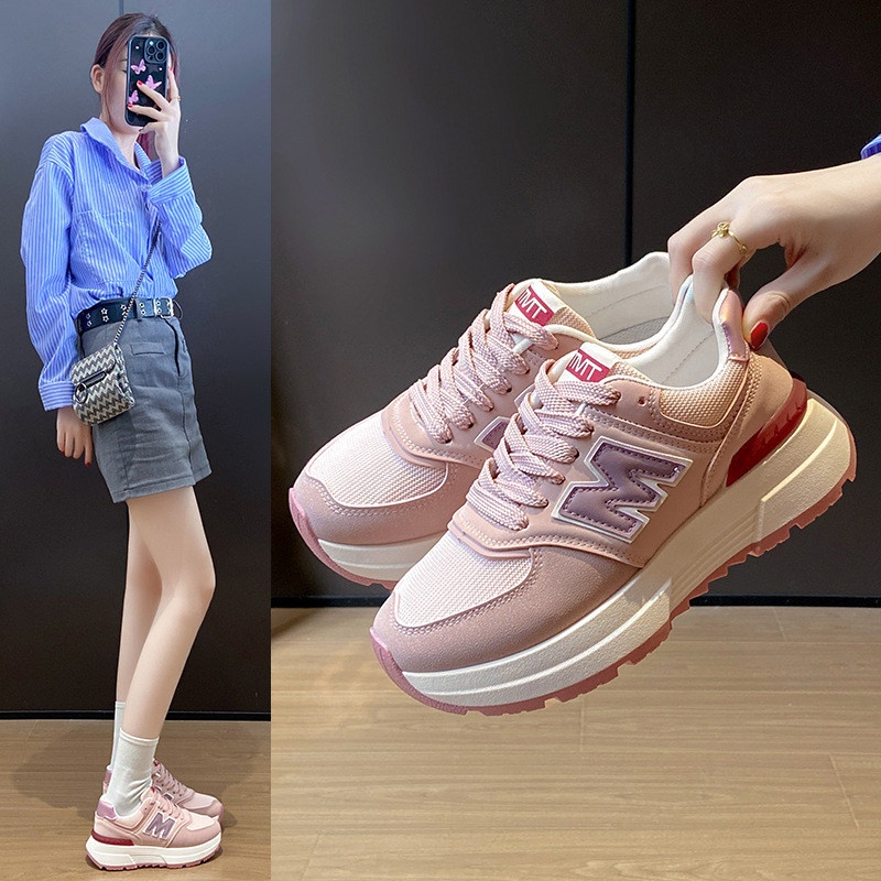 Ddmysports Korean Style New Dad For Women Spring Student Sports Running Casual Shoes Thick Sole Height Increasing JCF Outdoor Shoes