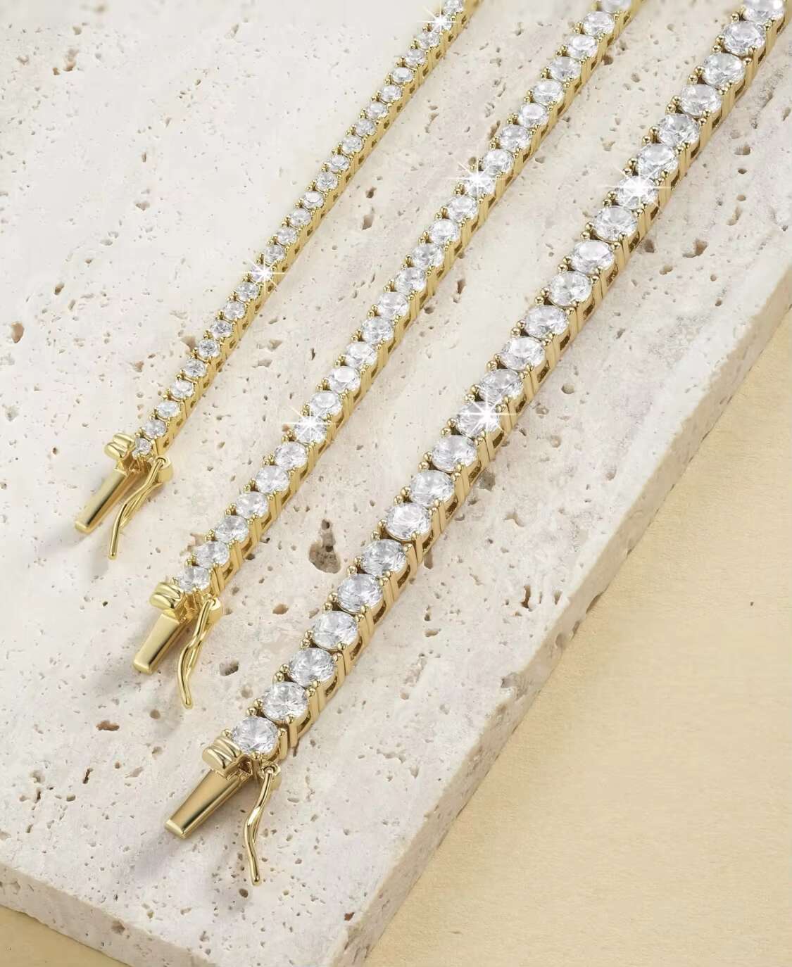 Qinglong Jewelry Factory Wholesale Price Moissanite Tennis Chain 9k 10k 14k 18k Gold Moissanite Tennis Bracelet Fine Jewelry