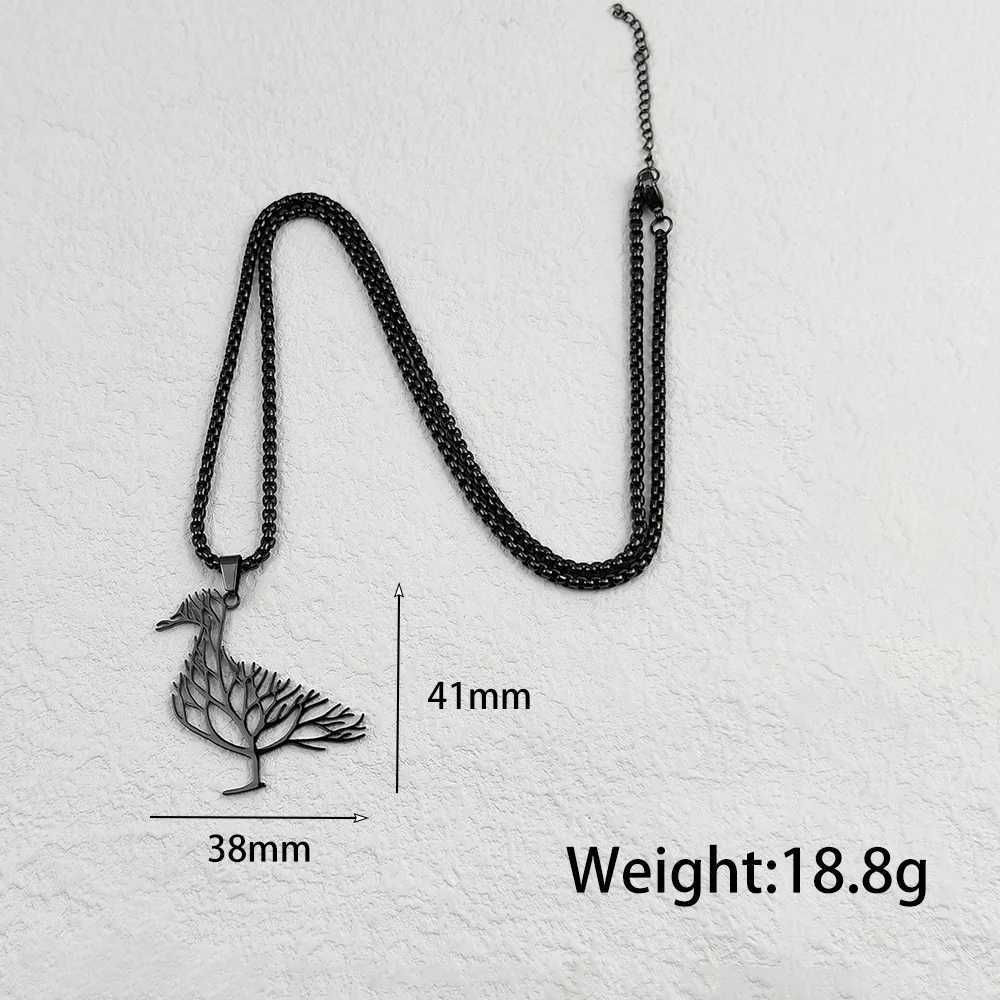 Hollow duck DIY electroplated stainless steel pendant necklace lightweight luxury jewelry share with friends Z250614