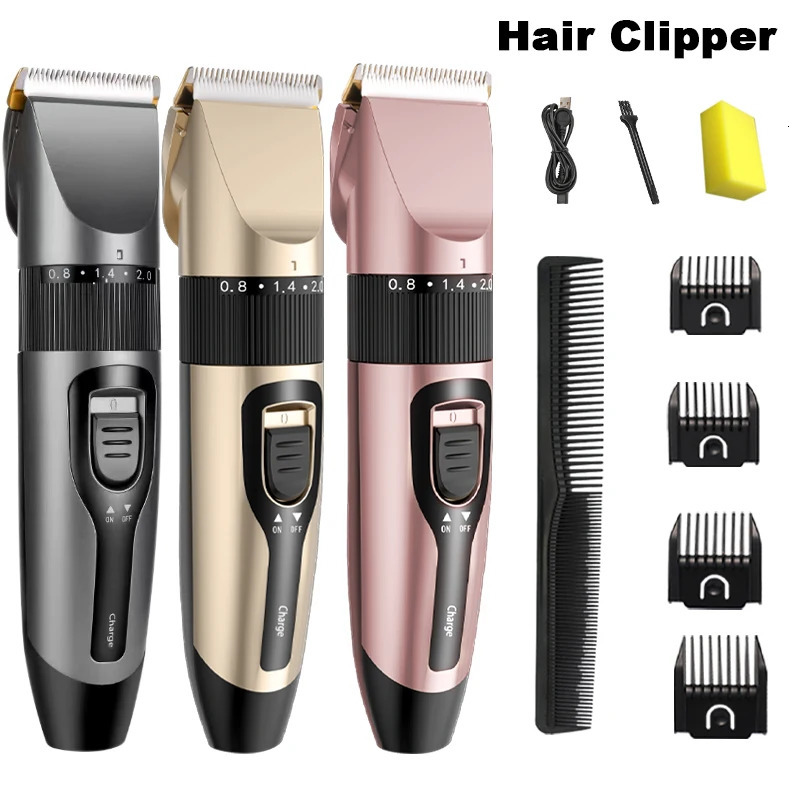Electric Hair Clipper Mens Professional Hair Clipper Ceramic Blade Household Low Noise Trimmer USB Charging Mens Haircut Tools 250612